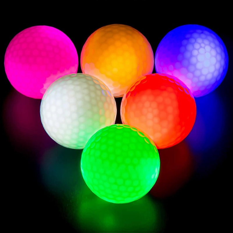 LED Golf Balls Colourful Light Up for Night Training, 6 Colours Pack