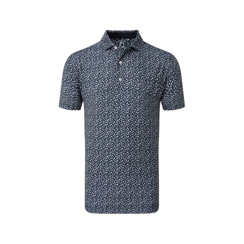Tossed Tulips Lisle Polo|White/Navy|S|M|L|XL