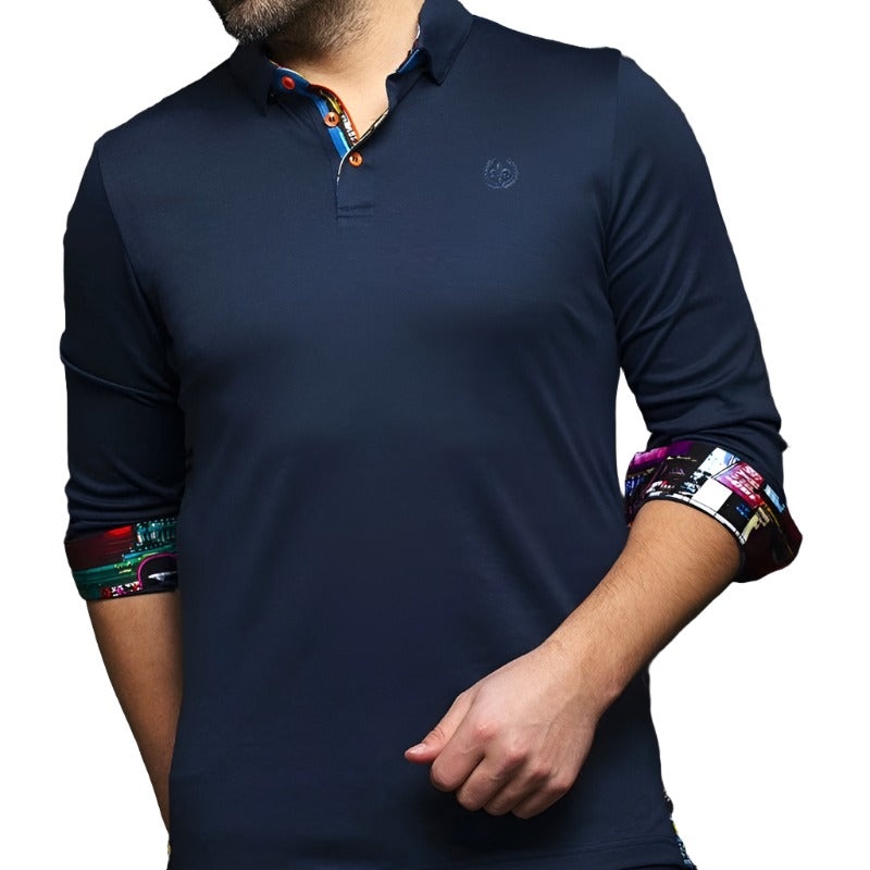 Au Noir Men’s Falcon L/S Polo – Navy