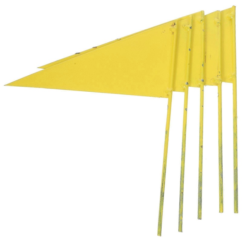 Gardening Marker 5Pcs Yellow Triangular Flag Lawn Sprinkler Flags With Pole For Yard Marking