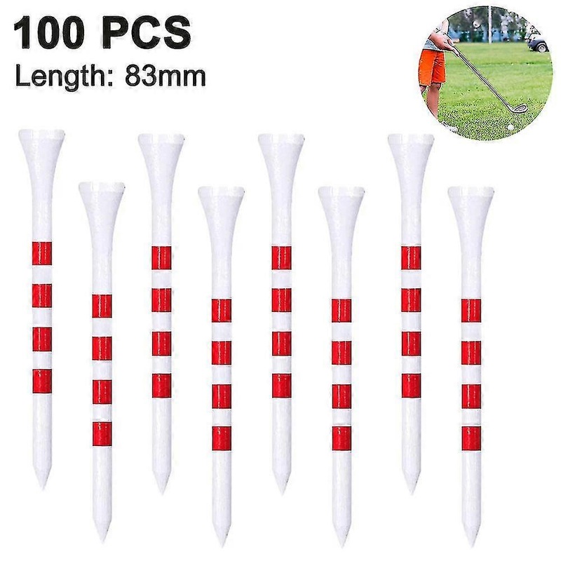 Golf Tees, Reduce Friction & Side Spin-stable & Durable Natural(100pcs,red And White)