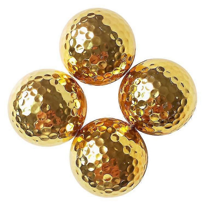 4pcs Golf Ball Portable Gold Plating Golf Ball Double-layer Construction Sports Practice/YY