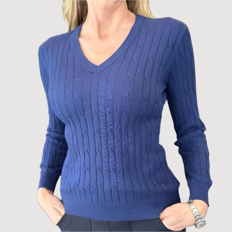 Alashan Cashmere April V-Neck Sweater – Midnight