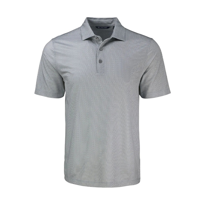 CUTTER & BUCK Pike Eco Shadow Check Print Recycled Mens Polo (Polished)