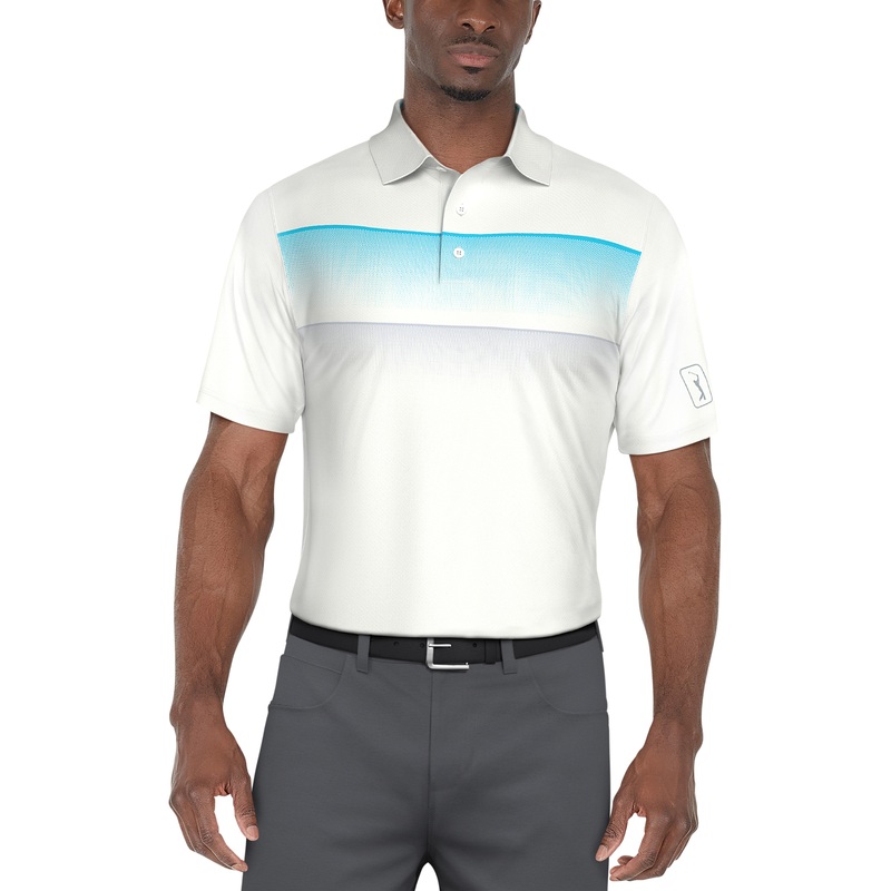 Men’s Gradient Stripe Print Golf Polo
