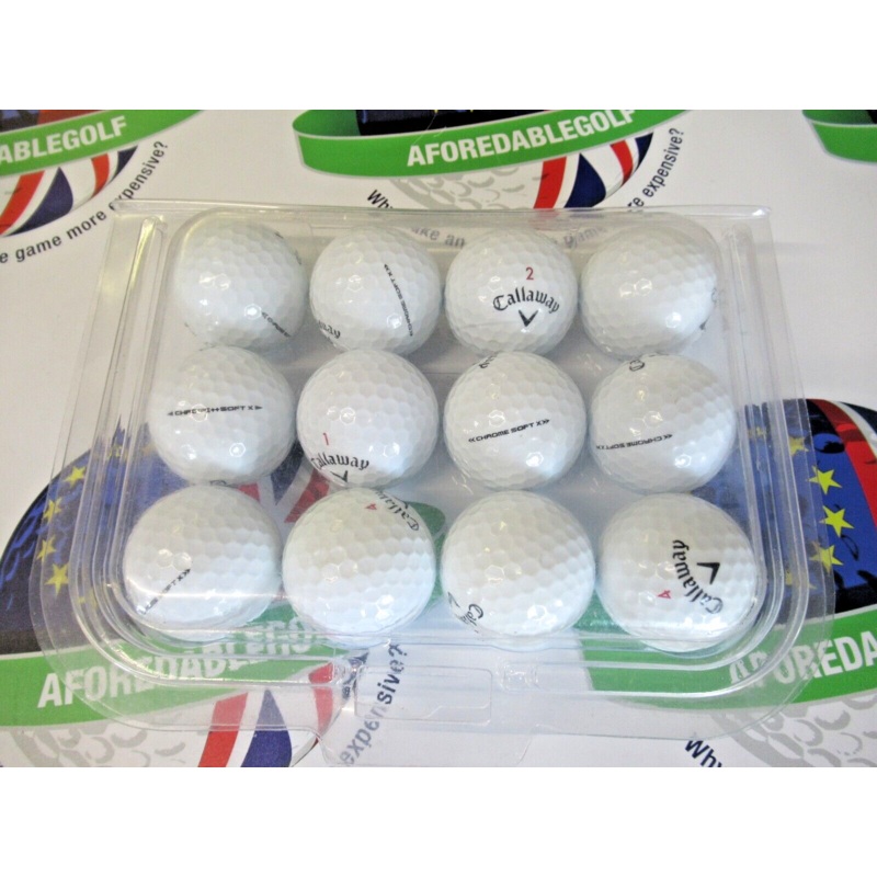 12 Callaway Chrome Soft X Mixed Year Models Pearl/Pearl 1 Grade Golf Balls