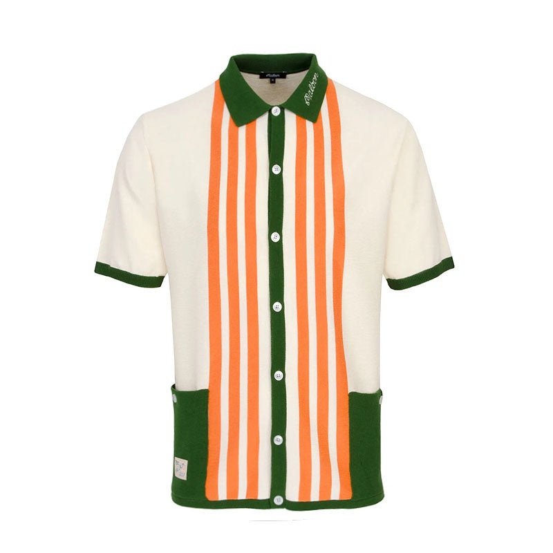 MALBON GOLF Gabbiano Knit Men’s Polo (Ivory)