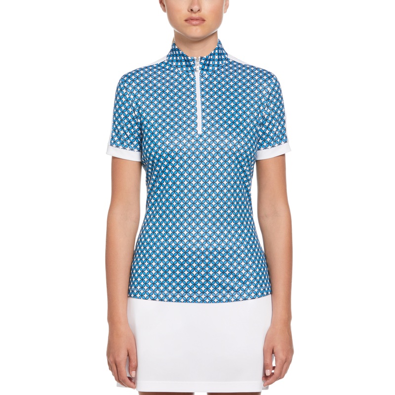 Women’s Floral Geo Print Golf Polo