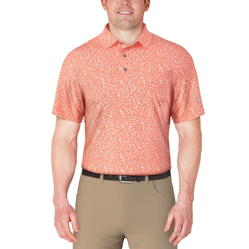 Men’s Abstract Golf Flag Print Golf Polo
