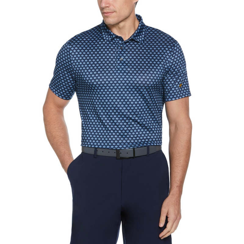 Men’s Agave Print Golf Polo|Mood Indigo|Pink Nectar|Jadeite|Vintage Indigo|S|M|L|XL|XXL|XXXL