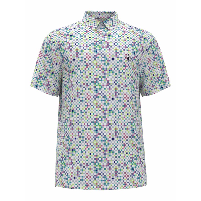 Men’s All Over Original Check Print Golf Polo Shirt