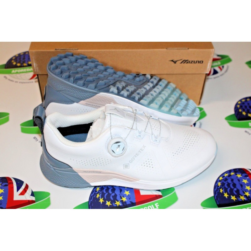 Mizuno Genem Wg Gore-Tex Boa Waterproof Golf Shoes White/China Blue UK Size 8