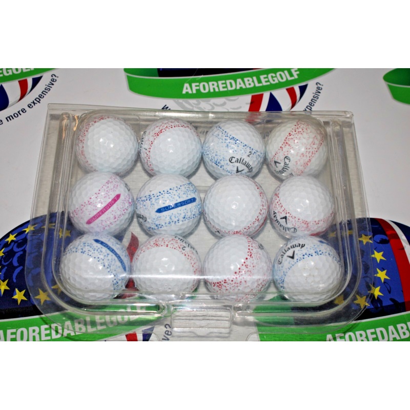 12 Callaway Supersoft Splatter Mixed Golf Balls Pearl/Pearl 1 Grade