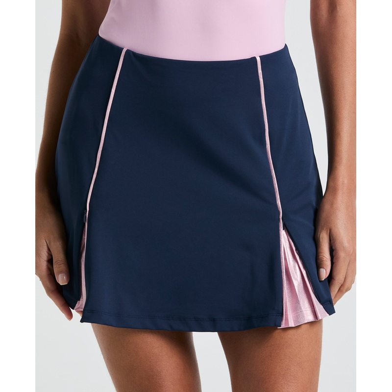 Women’s High Waist Pleated Color Block Golf Skort