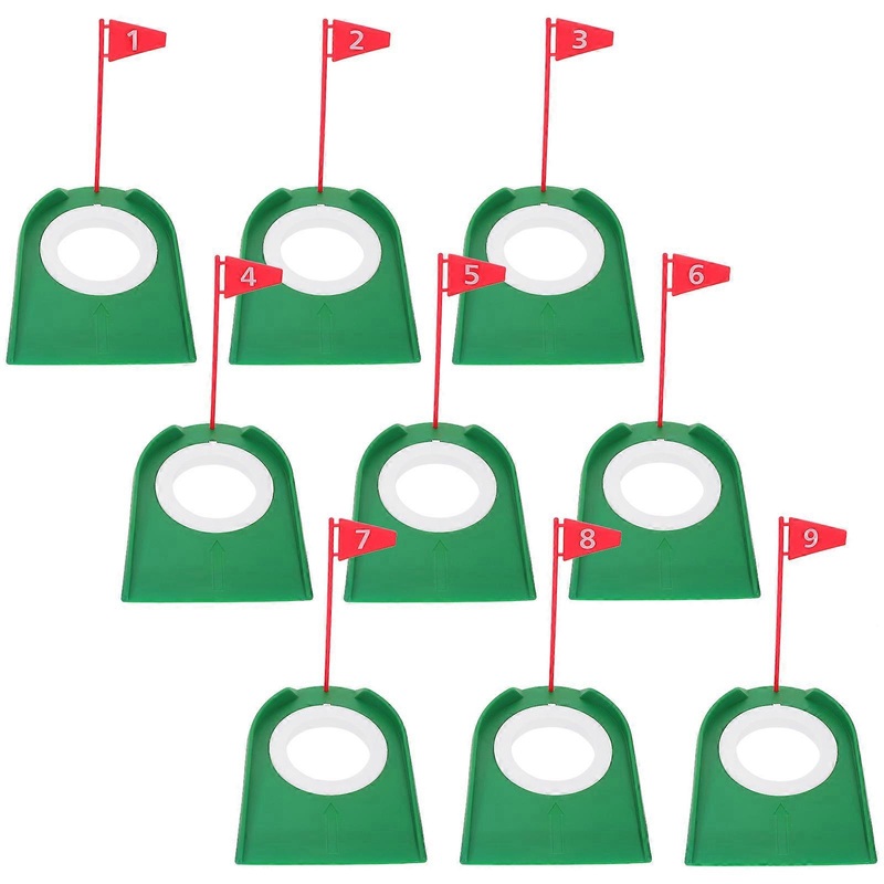 9Pcs Golf Putting Cup Suitable For Backyard And Garden Practice Featuring Red Circular Design For Accuracy Training And Fun Usage