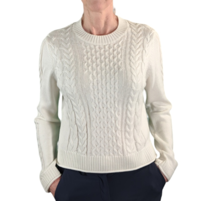 Alashan Cashmere Cable Crew Sweater – Ivory