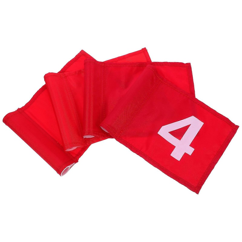 Golf Course Target Flags Numbered Red Improving Putting Accuracy Training Equipment 4Pcs