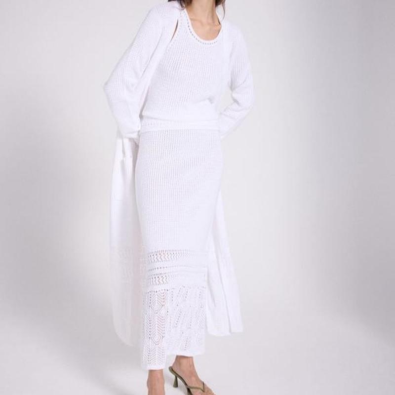 NOTSHY Pomek Cotton Long Cardigan – White