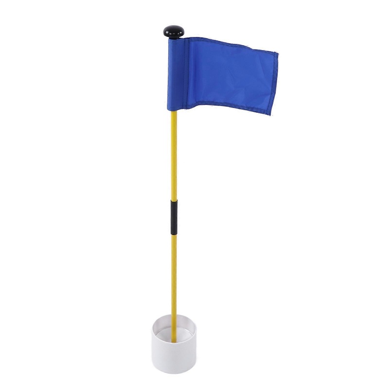 Practice Golf Hole Pole Cup Flag Stick Detachable 2 Section Golf Putting FlagpolesBlue