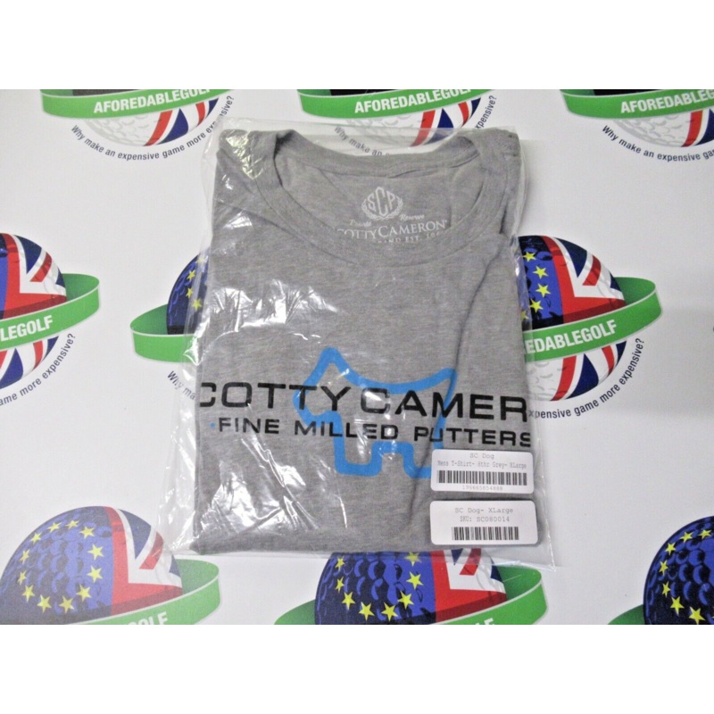 Titleist Scotty Cameron Dog Heather Grey T-Shirt UK Size XL