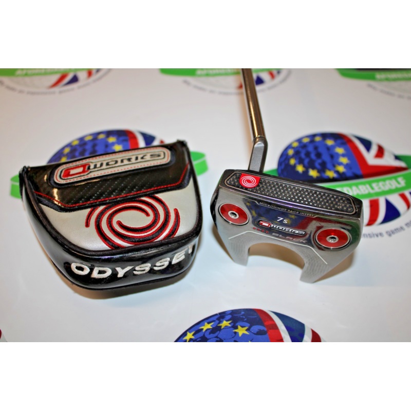 Used Odyssey Left Hand O Works Black 7S 34 Putter & Head Cover