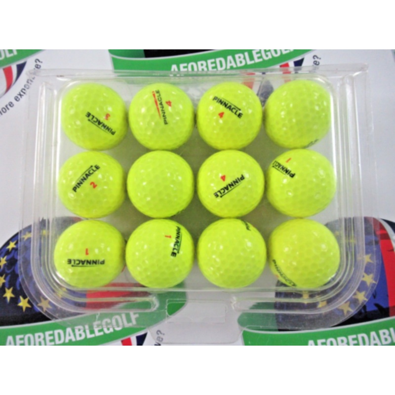 12 Pinnacle Optic Yellow Golf Balls Pearl/Pearl 1 Grade