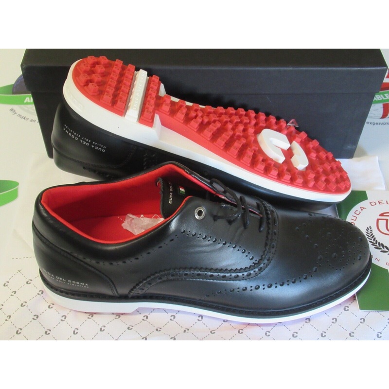 Duca Del Cosma Italian Leather Churchill Golf Shoes Black UK Size 11