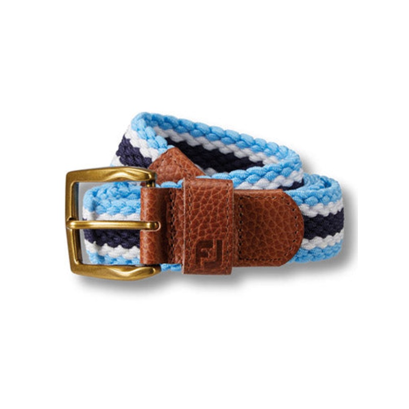 FootJoy Striped Braided Belt – Blue/Navy/White