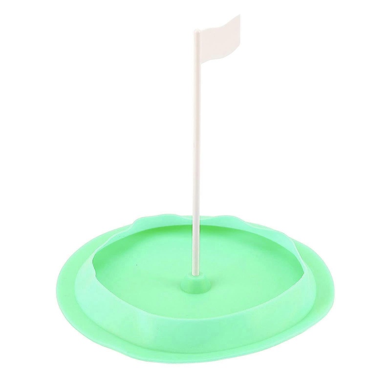 Golf Putting Hole Cup, Silicone Golf Cup Cover, Waterproof Golf Hole Putting Green Cup Cover with Flag for Practice Putting Indoors & Outdoors(Green)
