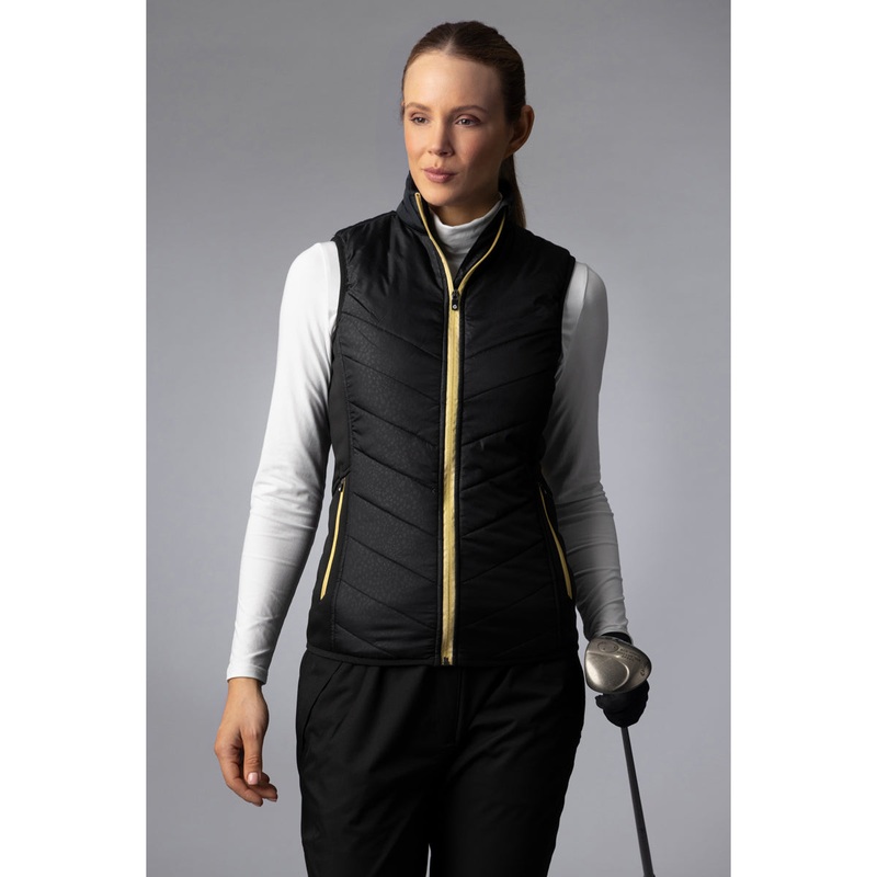 Sunderland Ladies Quilted Gilet in Black Cheetah & Gold – Last One Small Only Left