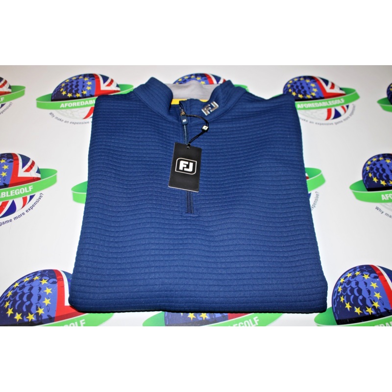 Footjoy Eu Quilt Texture Chillout 1/2 Zip Pullover Navy Uk Size Medium