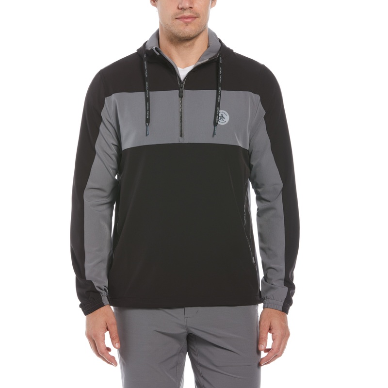 Men’s 1/4 Zip Color Block Golf Windbreaker Jacket