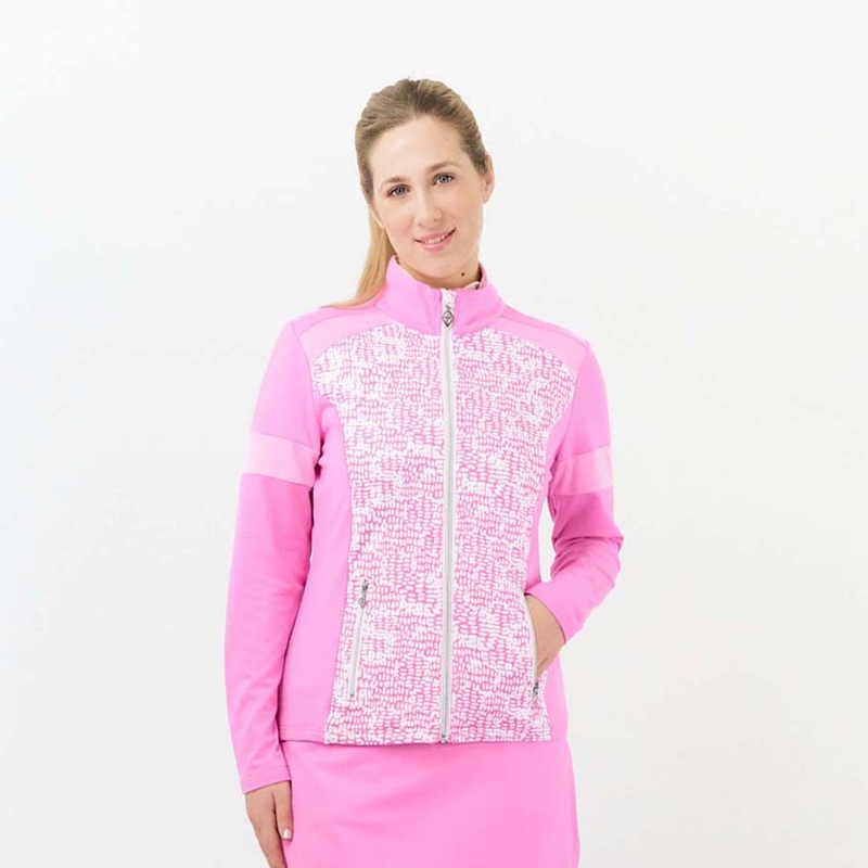 Pure Golf Full Zip Mid-layer in Candy Pebble Print