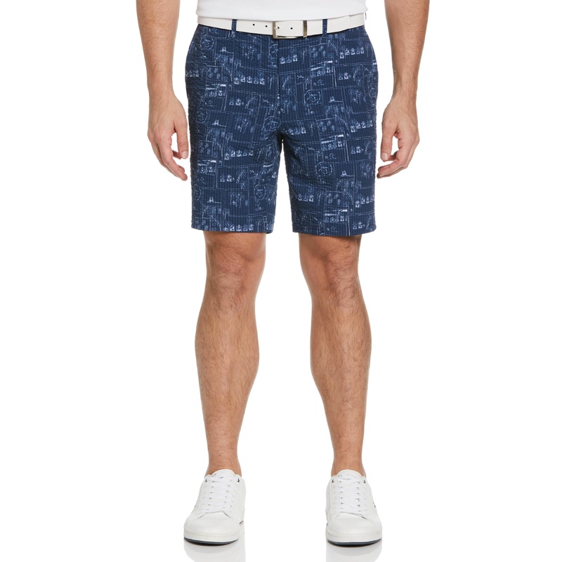 Men’s Beach Club Print Seersucker 8 Golf Shorts