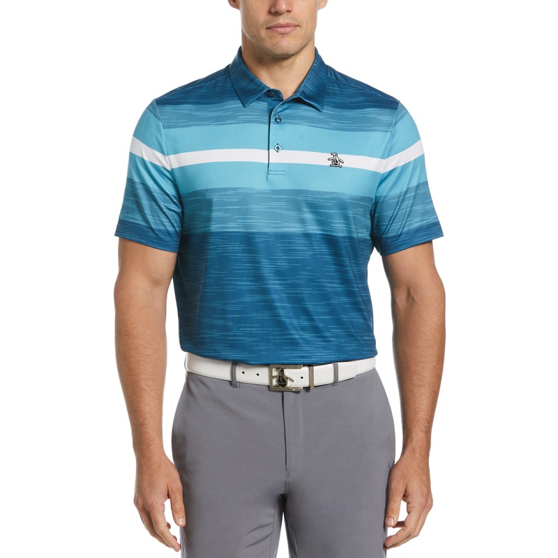 Men’s Color Block Engineered Marl Stripe Polo