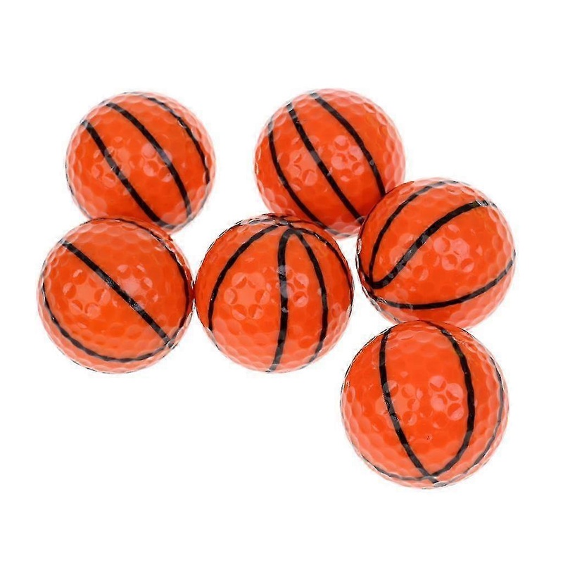 2025 6 Pieces Basketball Pattern Novelty Golf Balls Set Practice Golf Accessory