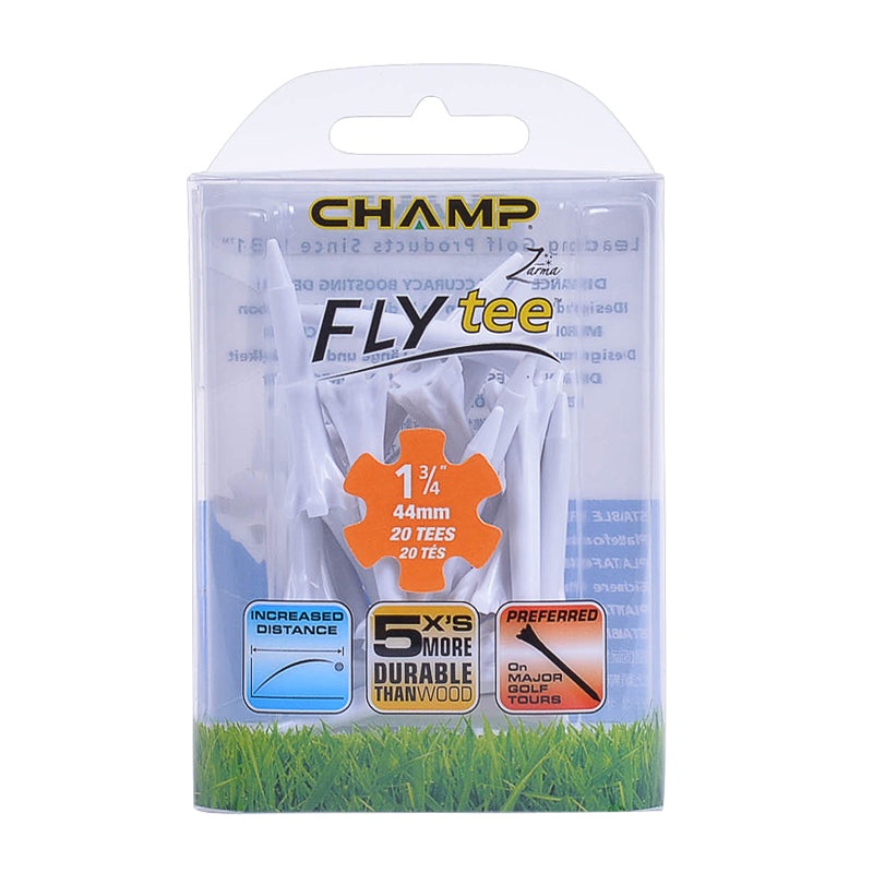CHAMP 1 3/4 Inch White Fly Tee – 20Pcs