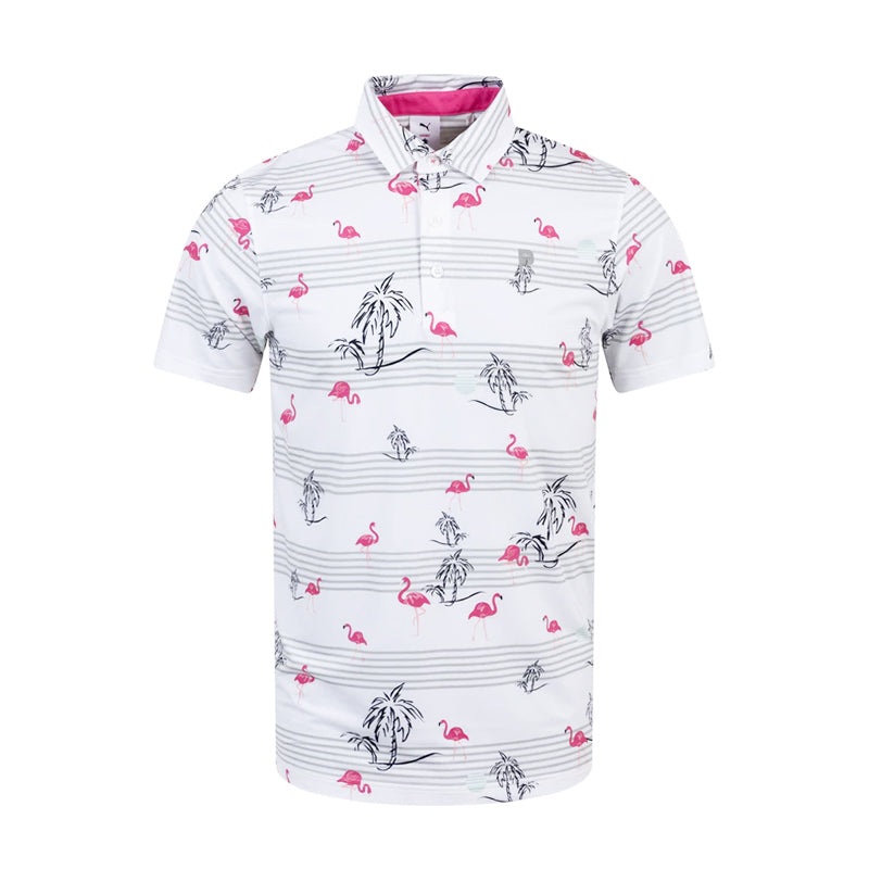 PUMA x PTC Printed Men’s Polo (White/Pink)