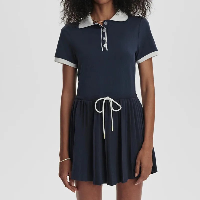 Varley Paloma Dress – Blue Nights/White