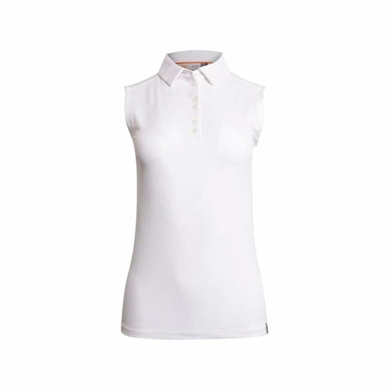 Women’s Eve Polo Sleeveless|White|Atlanta Blue|36|38|40