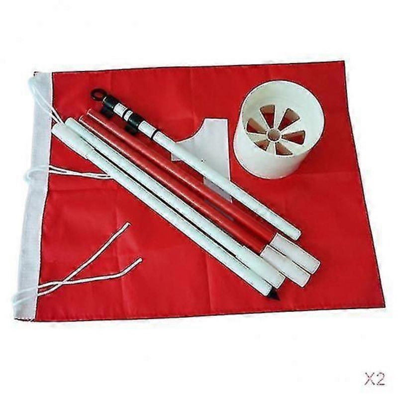 2 Sets Backyard Golf Hole Pole Flag Cup Stick Pole Putting Green Flagstick