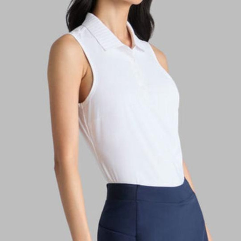 G/FORE Pleated Collar S/L Polo – Snow