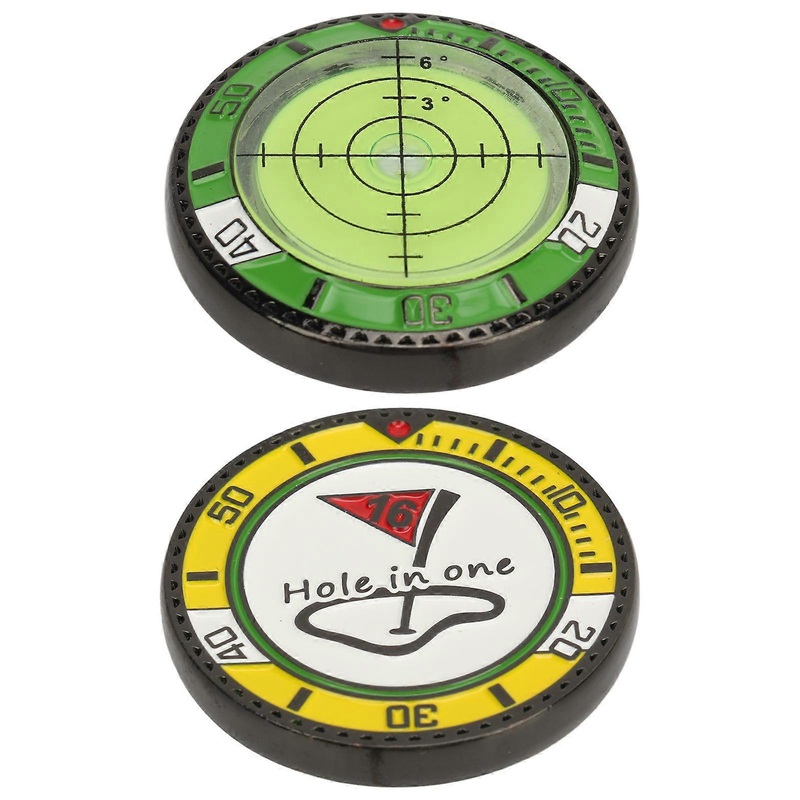 Golf Green Reader Dual Side Putting Aid Ball Marker with Bubble Level Accurate Portable Golf Accessory for Sports Outdoor Yellow Green