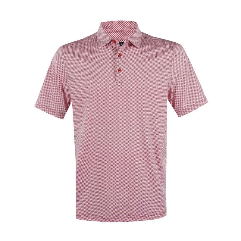CUTTER & BUCK Geometric Print Men’s Polo (Cardinal Red)
