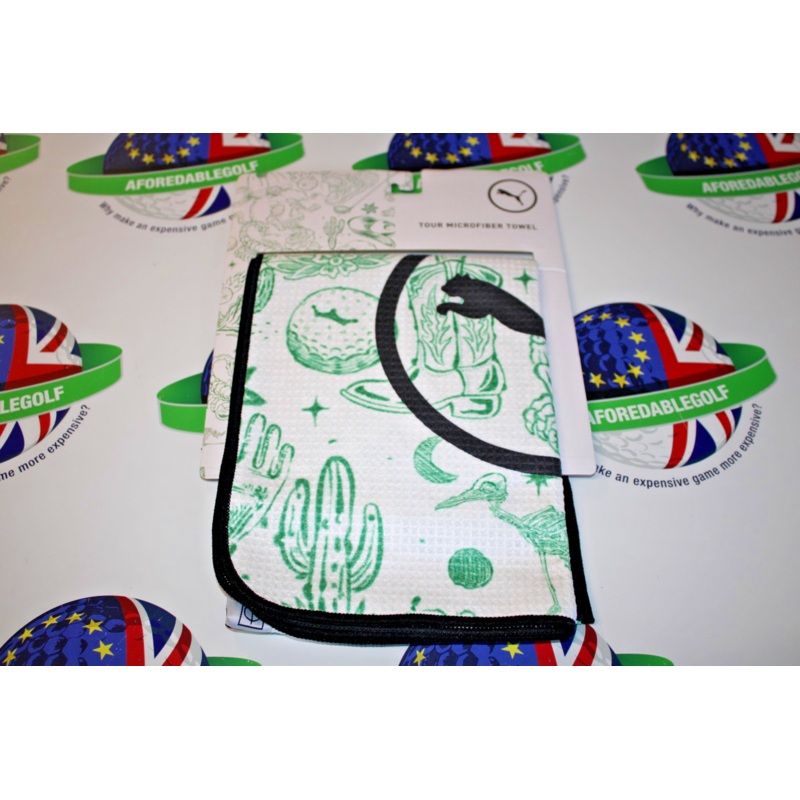 New Puma Golf Desert Tour Microfiber Towel 39 X 14 White Glow-Archive Green