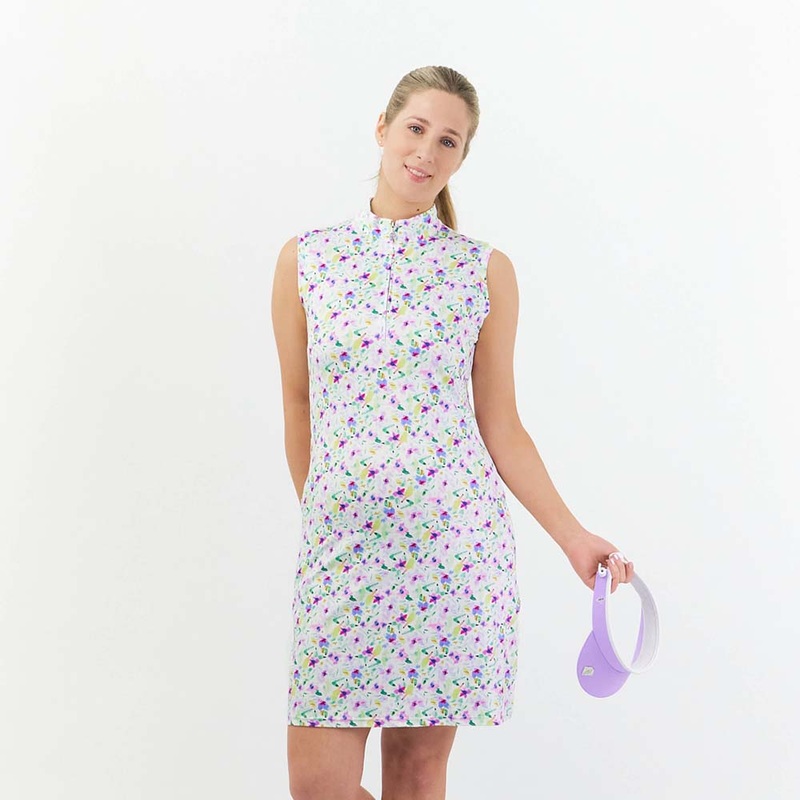 Pure Golf Sleeveless Dress in Ethereal Bouquet Print – Medium Only Left