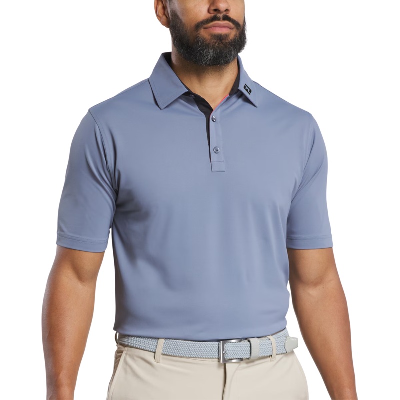 Solid Pique w/Trim – Flint/Black