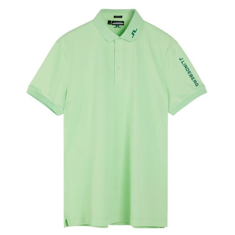 J Lindeberg Tour Tech Reg Fit Print Polo Shirt Patina Green Small