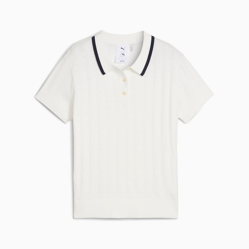 PUMA X AP Pointelle Women’s Golf Polo – Warm White