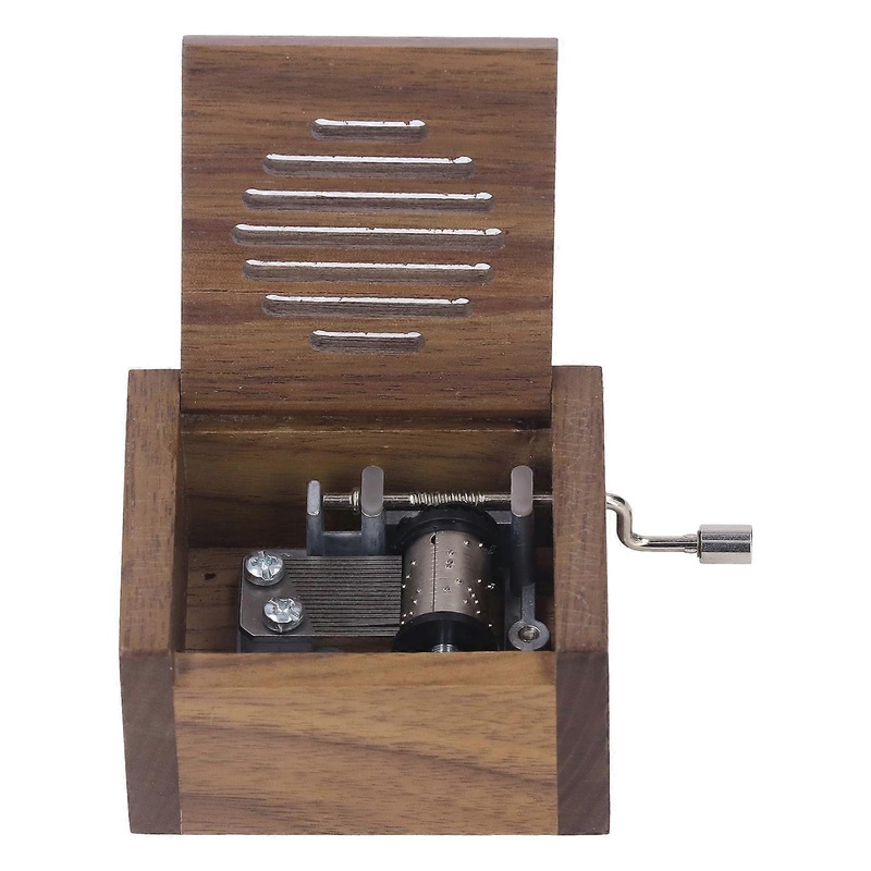 Walnut Wooden Music Box Retro Design Lightweight Portable Gift